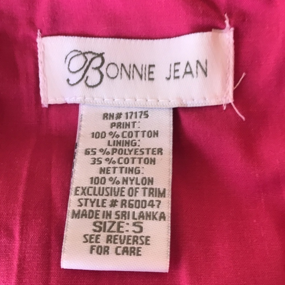 Bonnie Jean Pink Polka Dot Gingham Bow Sundress Girls Size 5 - Picture 7 of 10